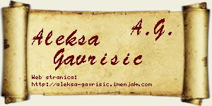 Aleksa Gavrišić vizit kartica